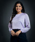 Long Sleeve Crepe Satin Top-Light Blue